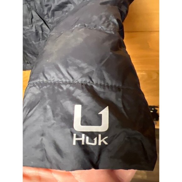 Huk Mens Lightweight Quilted Puffer Jacket Black XL Primaloft Insulated Hiking - Picture 7 of 10